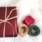 CREATRILL 3 Rolls Red Green Kraft 1/4" by 492 Feet Raffia Ribbon/String, 164 Feet Each Roll, Packing Paper Twine for Christmas